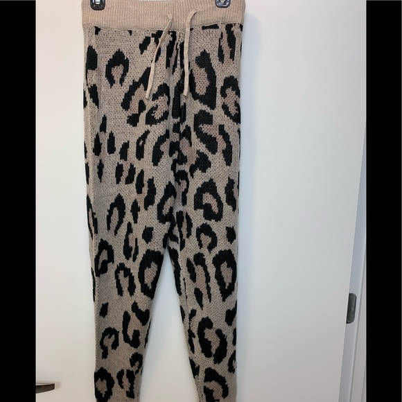 vici dolls Pants - Vici Dolls leopard knit joggers and hoodie set